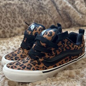 Kids Vans Leopard Print Knu Skool skate shoes 5 youth/6 women’s